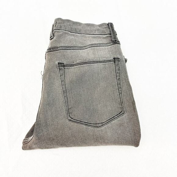 Good American Good Waist Charcoal Raw Hem Denim Jeans Size 12 / 31 - Picture 1 of 8